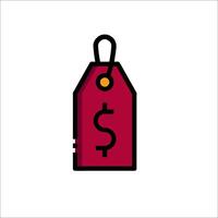 A red price tag with a dollar sign on it vector