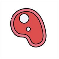 A red and white meat icon on a white background vector
