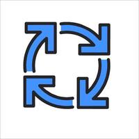 A blue arrow pointing to the left and right vector