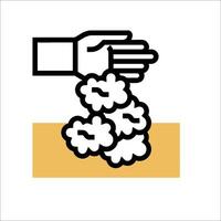 A hand is holding a piece of paper with a cloud vector