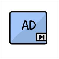 An ad on a computer screen with the word ad vector