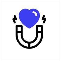 A blue heart with a magnet on it vector
