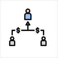 A diagram of a person with a dollar sign above them vector