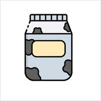 A jar of milk with a label on it vector
