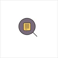 A magnifying glass icon with a paper document vector