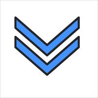 A blue chevron symbol on a white background vector