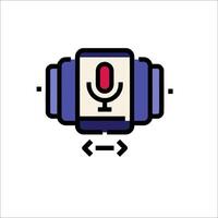 A microphone icon with a red dot on it vector