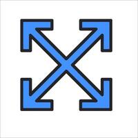 An arrow pointing to the left and right vector