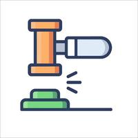 A judge's gavel icon on a white background vector
