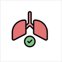 Lungs with tick mark illustration vector