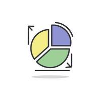 Pie chart color line icon. Pictogram for web page, mobile app, promo vector