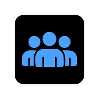 Group of people icon on the black button. Teamwork illustration. vector