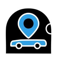 Car with location symbol color icon illustration vector