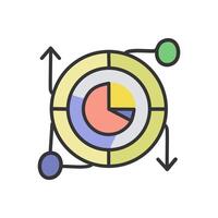 Pie chart color icon illustration. vector