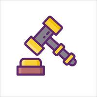A judge's gavel icon on a white background vector