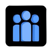 Group of people flat icon for apps and websites illustration. vector