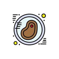 Steak flat color line icon. Pictogram for web page, mobile app, promo. Editable stroke. vector
