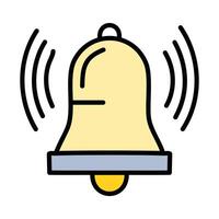 bell sound alert isolated icon illustration design, line and fill style vector