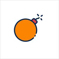 An orange bomb icon on a white background vector