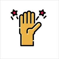 A hand with stars on it and a star in the middle vector