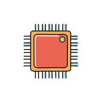 Microchip icon on white background illustration. vector