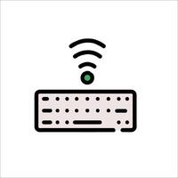 A wireless keyboard and a wifi symbol vector