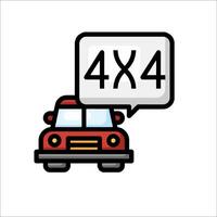 Car with speech bubble and 4x4 sign vector