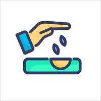 A hand is pouring a bowl of cereal into a bowl vector