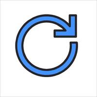 A blue and black circular icon with the word'recycle' vector