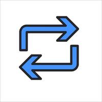 Two arrows pointing in opposite directions vector