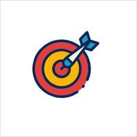 A dart and target icon on a white background vector