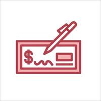 A check with a pen and dollar sign vector