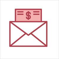 An envelope with money inside and a dollar sign vector