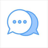 A blue speech bubble icon on a white background vector