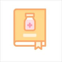 A book with a medicine bottle on it vector