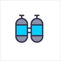 Two oxygen tanks icon on white background vector