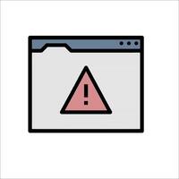 A warning icon on a computer screen vector