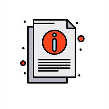 A document with an i in the middle and a red circle vector