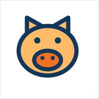 A pig head icon on a white background vector