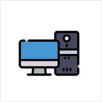 Computer and monitor icon illustration vector