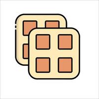 A square of pancakes icon on a white background vector