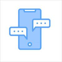 A smartphone with two speech bubbles vector