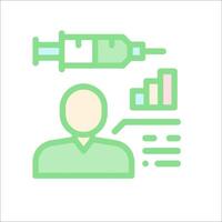 A person with a syringe and a chart on a white background vector