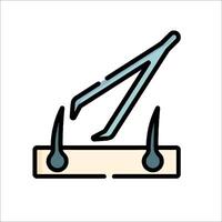 A pair of scissors on a board with a white background vector
