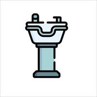 A bathroom sink icon on a white background vector