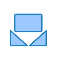 A blue envelope icon on a white background vector