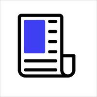 A newspaper icon with a blue line vector