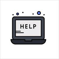Help icon on laptop computer illustration vector