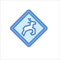 A blue and white square with a deer on it vector
