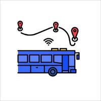 A bus with wifi and gps markers vector